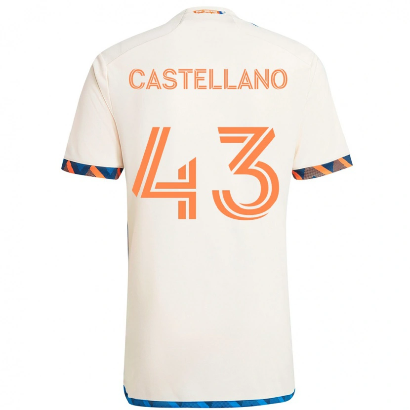 Danxen Kinder Jesús Castellano #43 Dunkelblau Orange Auswärtstrikot Trikot 2025/26 T-Shirt Schweiz