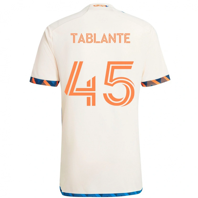Danxen Kinder Moises Tablante #45 Weiß Blau Orange Auswärtstrikot Trikot 2025/26 T-Shirt Schweiz