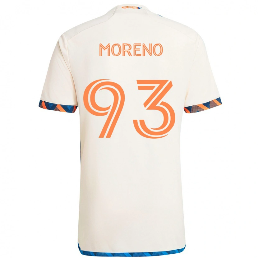 Danxen Kinder Júnior Moreno #93 Weiß Blau Orange Auswärtstrikot Trikot 2025/26 T-Shirt Schweiz