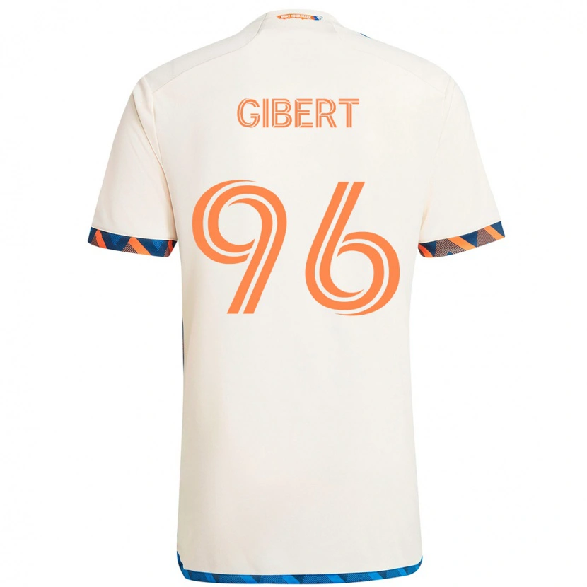 Danxen Kinder Gaël Gibert #96 Weiß Blau Orange Auswärtstrikot Trikot 2025/26 T-Shirt Schweiz