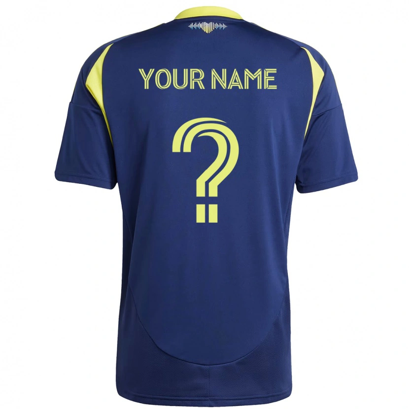 Danxen Kinder Ihren Namen #0 Marineblau Gelb Auswärtstrikot Trikot 2025/26 T-Shirt Schweiz