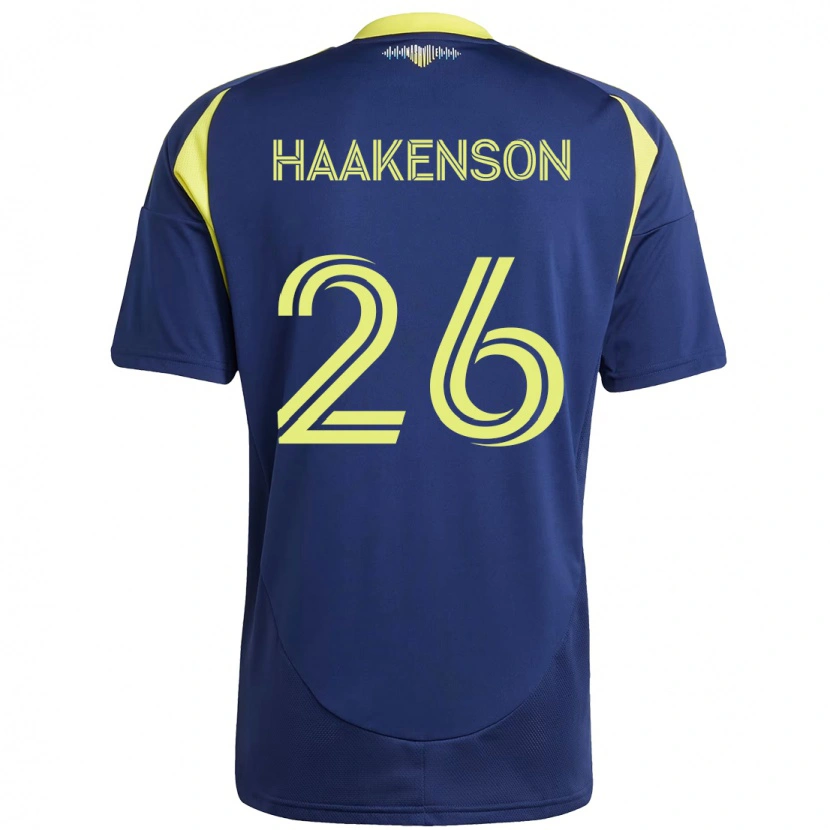 Danxen Kinder Luke Haakenson #26 Marineblau Gelb Auswärtstrikot Trikot 2025/26 T-Shirt Schweiz