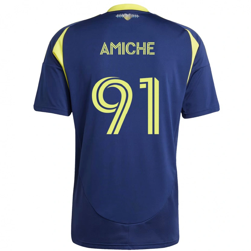 Danxen Kinder Kemy Amiche #91 Marineblau Gelb Auswärtstrikot Trikot 2025/26 T-Shirt Schweiz