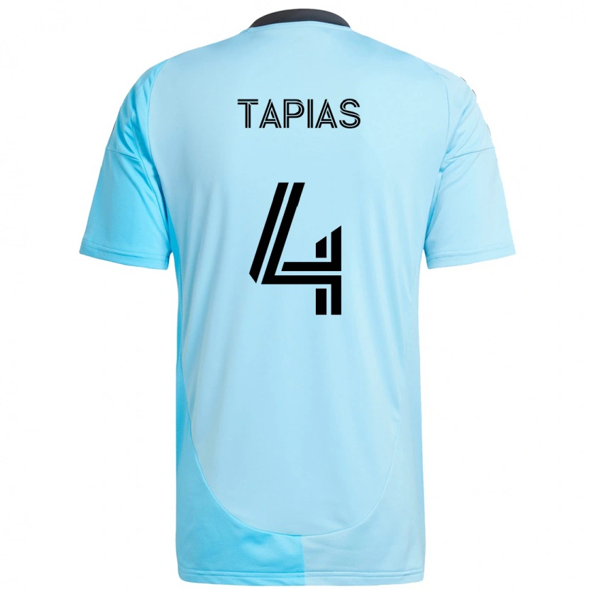 Danxen Kinder Miguel Tapias #4 Schwarz Blau Auswärtstrikot Trikot 2025/26 T-Shirt Schweiz