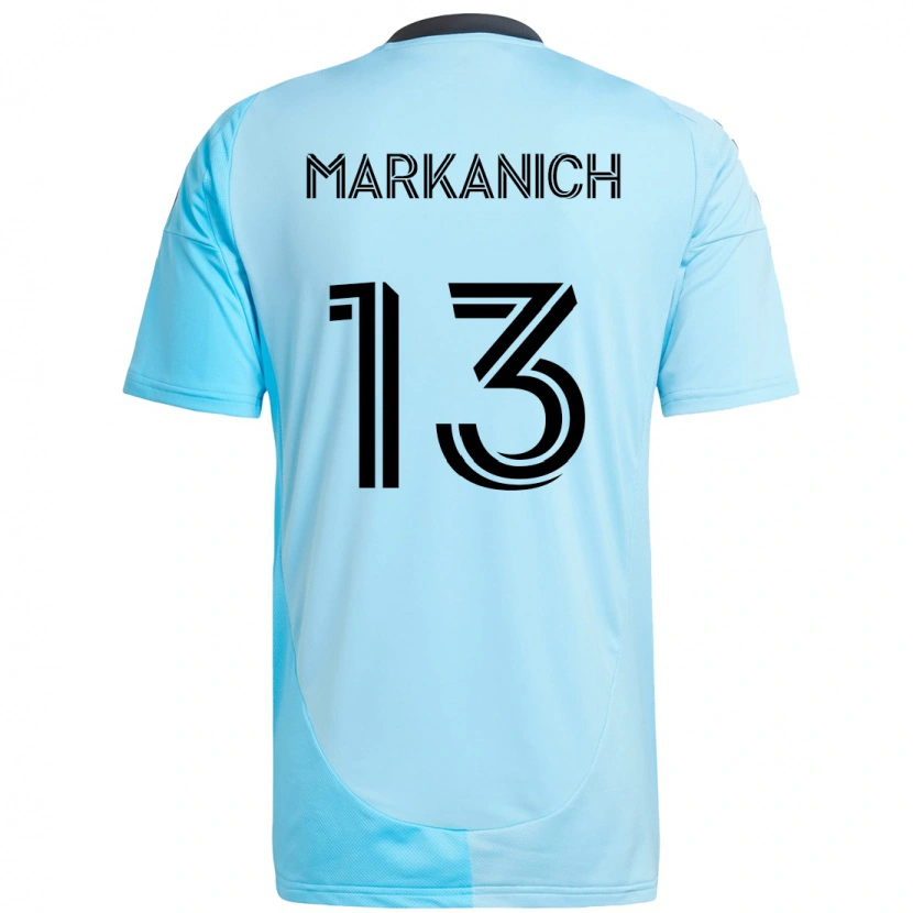 Danxen Kinder Anthony Markanich Jr. #13 Schwarz Blau Auswärtstrikot Trikot 2025/26 T-Shirt Schweiz