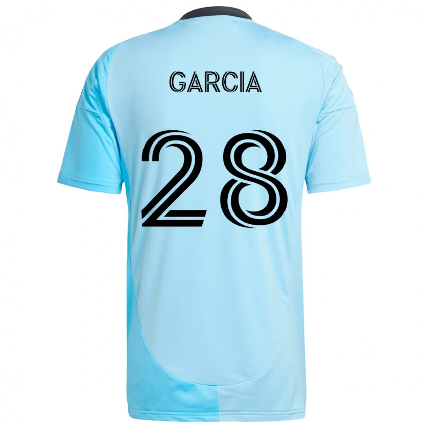 Danxen Kinder Mender García #28 Schwarz Blau Auswärtstrikot Trikot 2025/26 T-Shirt Schweiz