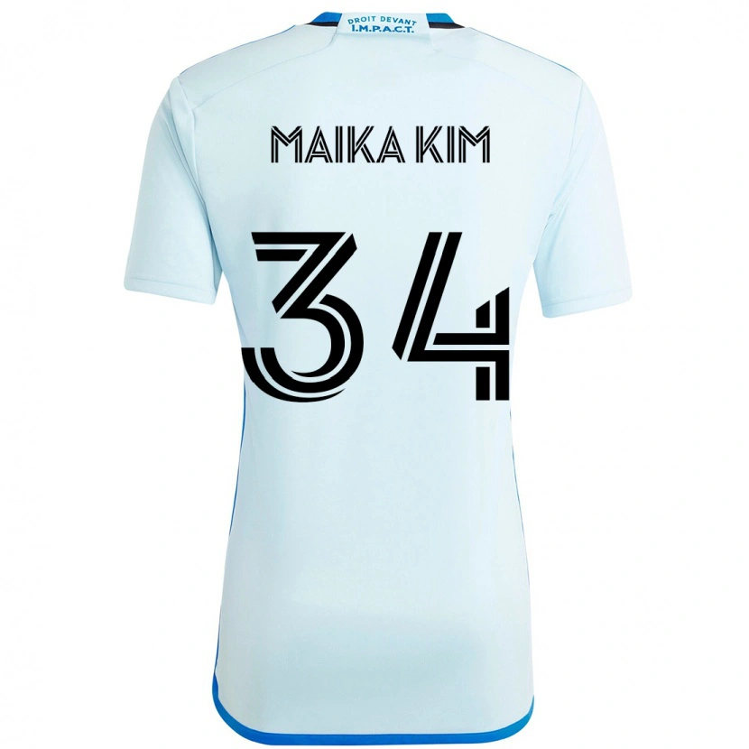 Danxen Kinder Guerrier Maika Kim #34 Himmelblau Dunkelblau Auswärtstrikot Trikot 2025/26 T-Shirt Schweiz