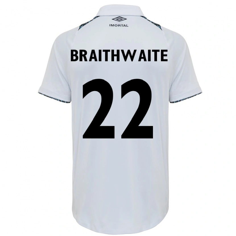 Danxen Kinder Martin Braithwaite #22 Blau Schwarz Weiß Auswärtstrikot Trikot 2025/26 T-Shirt Schweiz