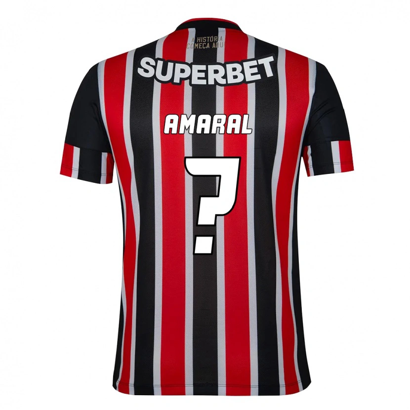Danxen Kinder Mateus Amaral #0 Rot Schwarz Weiß Auswärtstrikot Trikot 2025/26 T-Shirt Schweiz