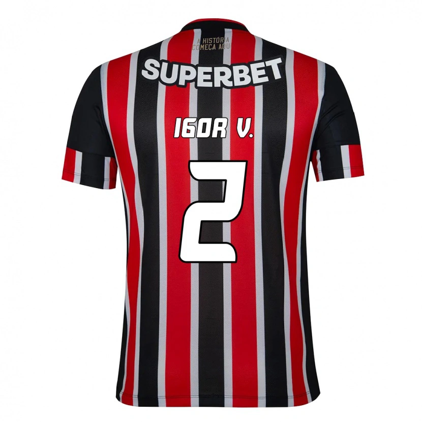 Danxen Kinder Igor Vinícius #2 Rot Schwarz Weiß Auswärtstrikot Trikot 2025/26 T-Shirt Schweiz