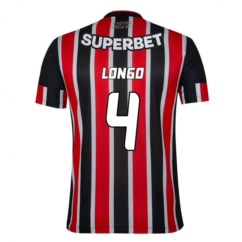 Danxen Kinder Santiago Longo #4 Rot Schwarz Weiß Auswärtstrikot Trikot 2025/26 T-Shirt Schweiz