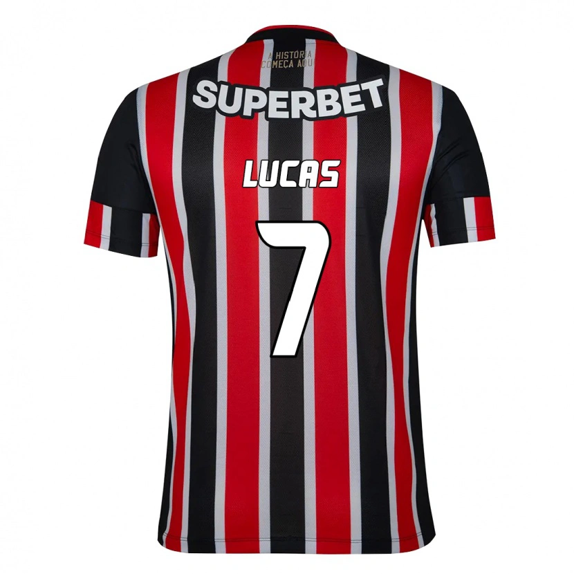 Danxen Kinder Lucas Moura #7 Rot Schwarz Weiß Auswärtstrikot Trikot 2025/26 T-Shirt Schweiz