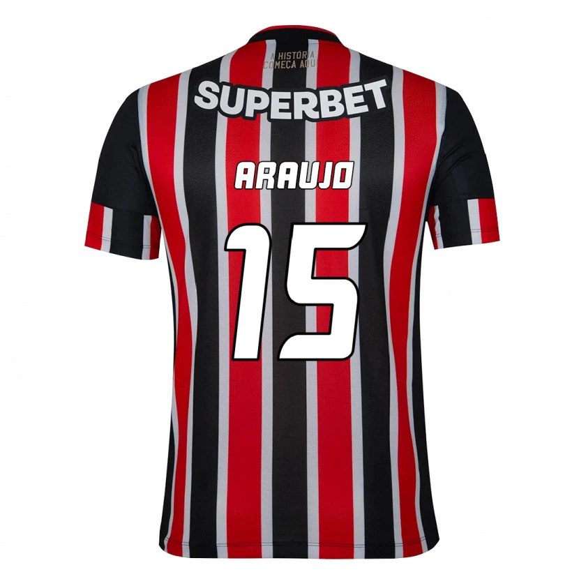 Danxen Kinder Michel Araújo #15 Rot Schwarz Weiß Auswärtstrikot Trikot 2025/26 T-Shirt Schweiz
