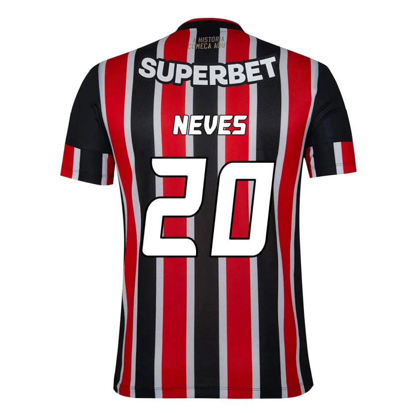 Danxen Kinder Gabriel Neves #20 Rot Schwarz Weiß Auswärtstrikot Trikot 2025/26 T-Shirt Schweiz