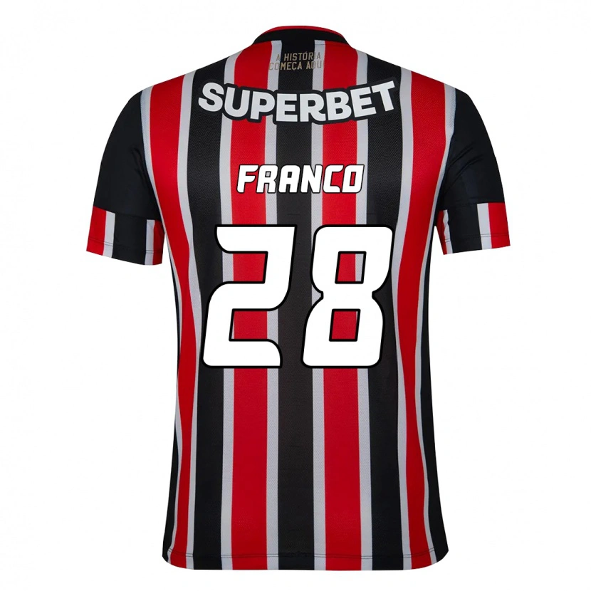 Danxen Kinder Alan Franco #28 Rot Schwarz Weiß Auswärtstrikot Trikot 2025/26 T-Shirt Schweiz
