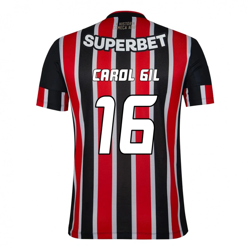 Danxen Kinder Carol Gil #16 Rot Schwarz Weiß Auswärtstrikot Trikot 2025/26 T-Shirt Schweiz