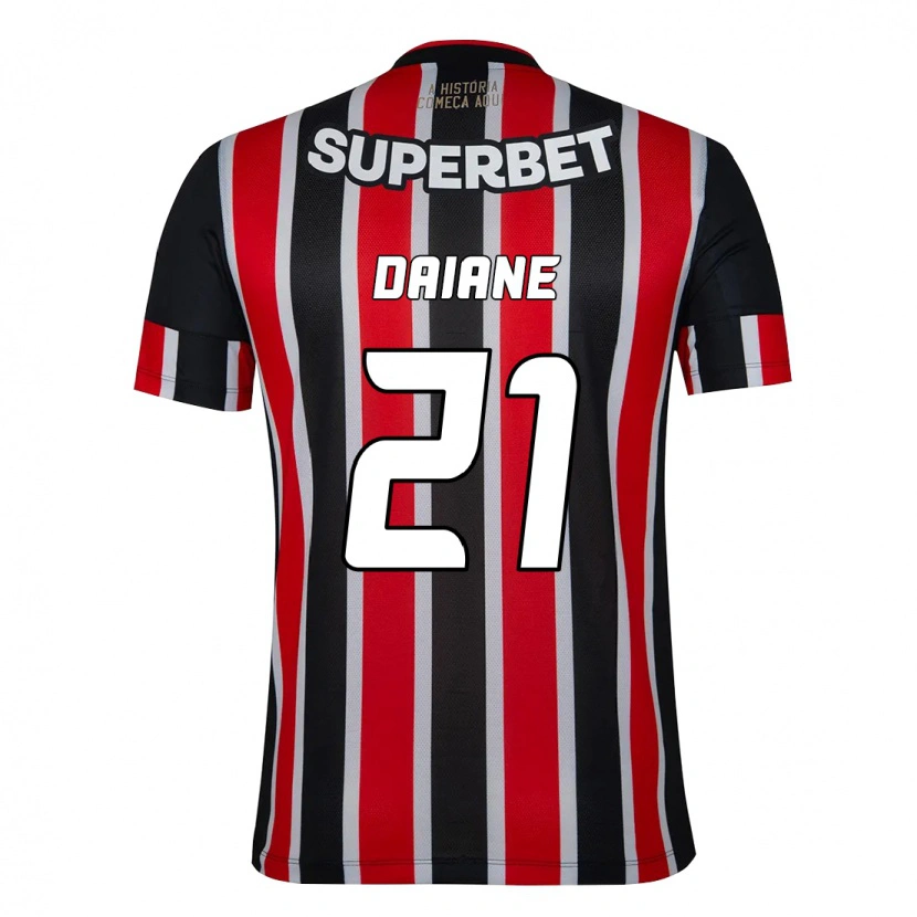 Danxen Kinder Daiane #21 Rot Schwarz Weiß Auswärtstrikot Trikot 2025/26 T-Shirt Schweiz
