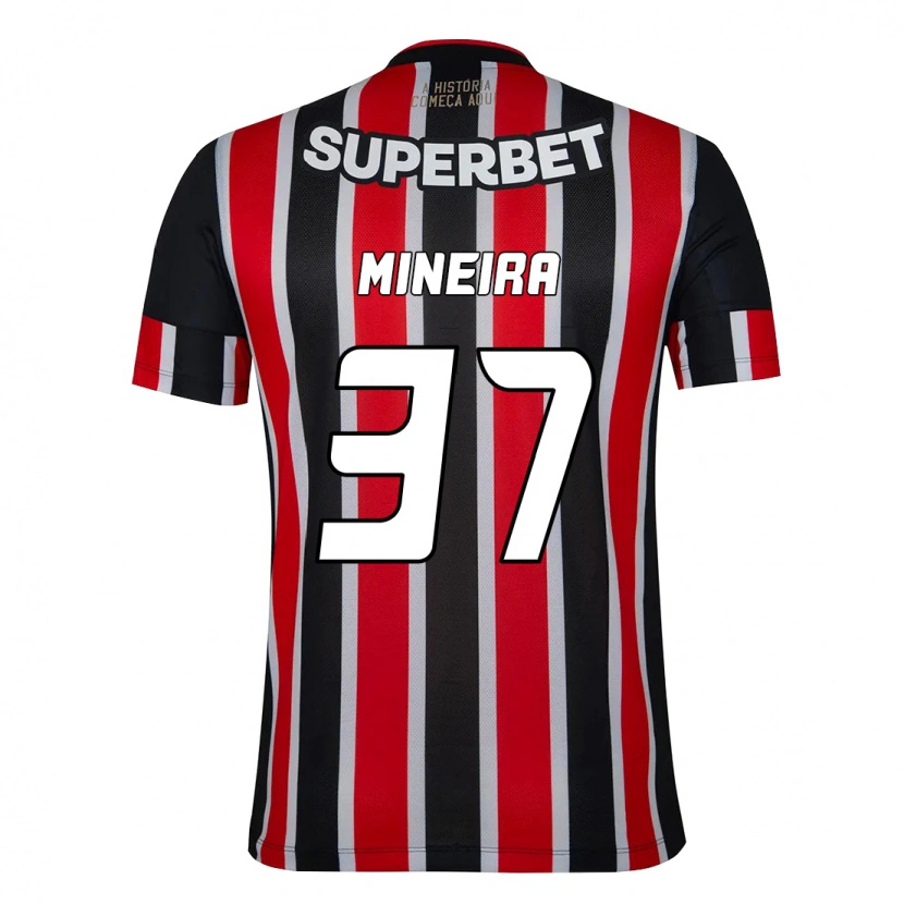 Danxen Kinder Rafa Mineira #37 Rot Schwarz Weiß Auswärtstrikot Trikot 2025/26 T-Shirt Schweiz