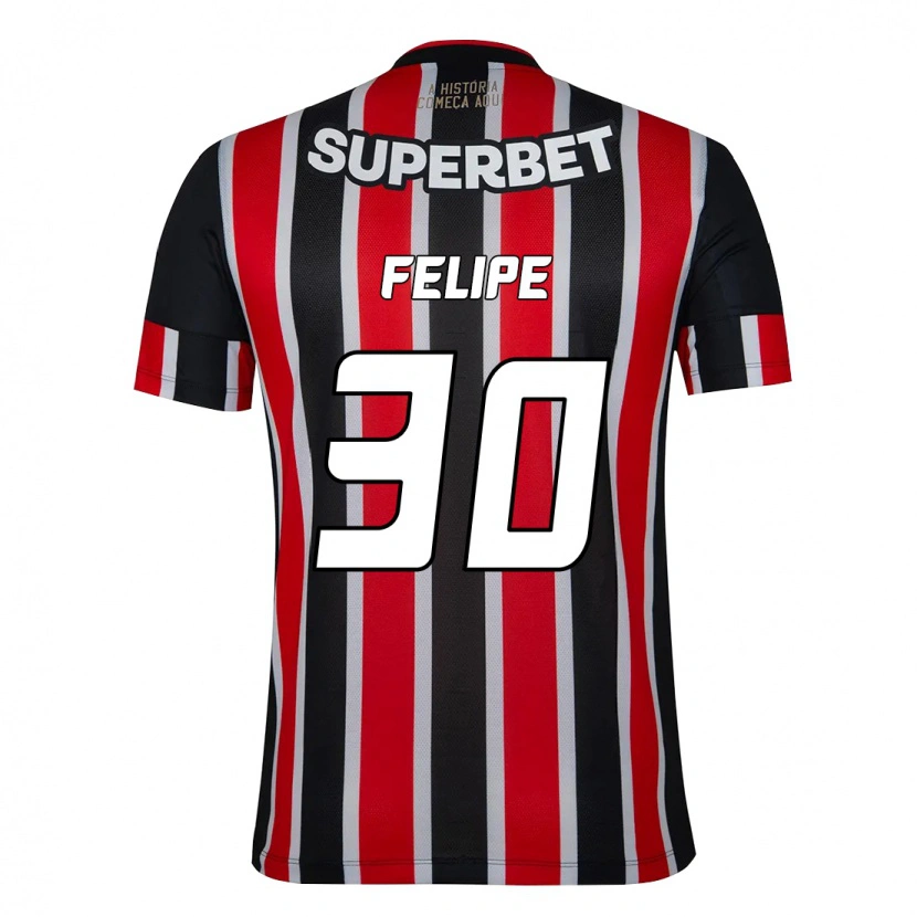 Danxen Kinder Everton Felipe #30 Rot Schwarz Weiß Auswärtstrikot Trikot 2025/26 T-Shirt Schweiz