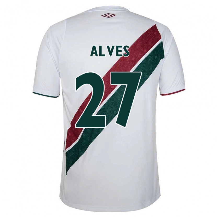 Danxen Kinder Felipe Alves #27 Weiß Grün Kastanienbraun Auswärtstrikot Trikot 2025/26 T-Shirt Schweiz
