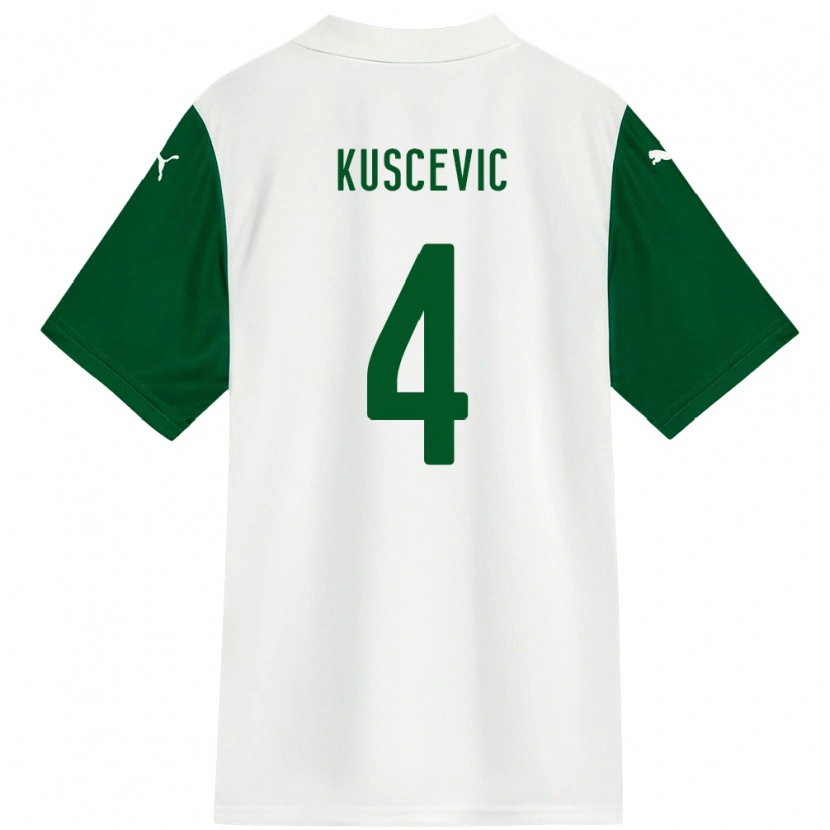 Danxen Kinder Benjamin Kuscevic #4 Grün Weiß Auswärtstrikot Trikot 2025/26 T-Shirt Schweiz