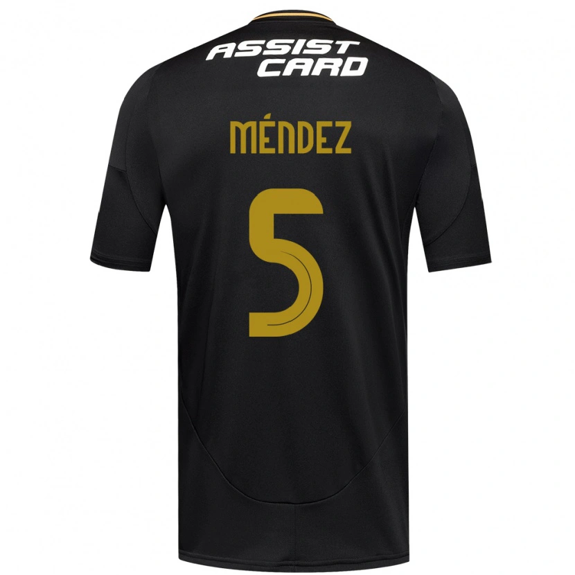 Danxen Kinder Víctor Méndez #5 Schwarz Weiß Gelb Auswärtstrikot Trikot 2025/26 T-Shirt Schweiz