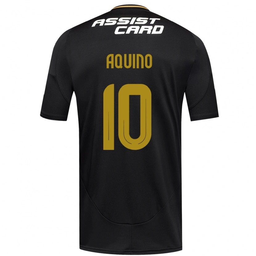 Danxen Kinder Claudio Aquino #10 Schwarz Weiß Gelb Auswärtstrikot Trikot 2025/26 T-Shirt Schweiz