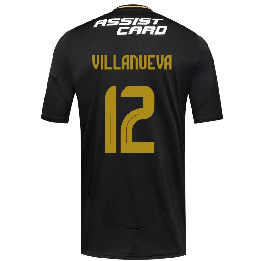 Danxen Kinder Eduardo Villanueva #12 Schwarz Weiß Gelb Auswärtstrikot Trikot 2025/26 T-Shirt Schweiz