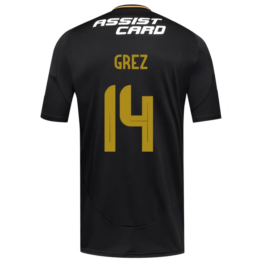Danxen Kinder Javiera Grez #14 Schwarz Weiß Gelb Auswärtstrikot Trikot 2025/26 T-Shirt Schweiz