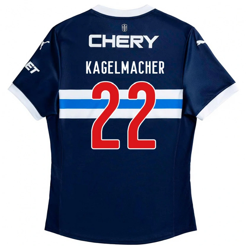 Danxen Kinder Gary Kagelmacher #22 Schwarz Blau Auswärtstrikot Trikot 2025/26 T-Shirt Schweiz