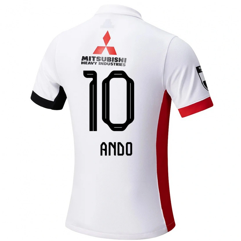 Danxen Kinder Kozue Ando #10 Rot Weiß Auswärtstrikot Trikot 2025/26 T-Shirt Schweiz