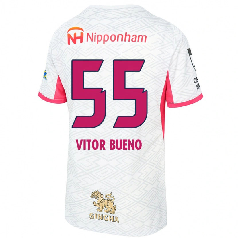 Danxen Kinder Vitor Bueno #55 Sakura Rosa Weiß Auswärtstrikot Trikot 2025/26 T-Shirt Schweiz