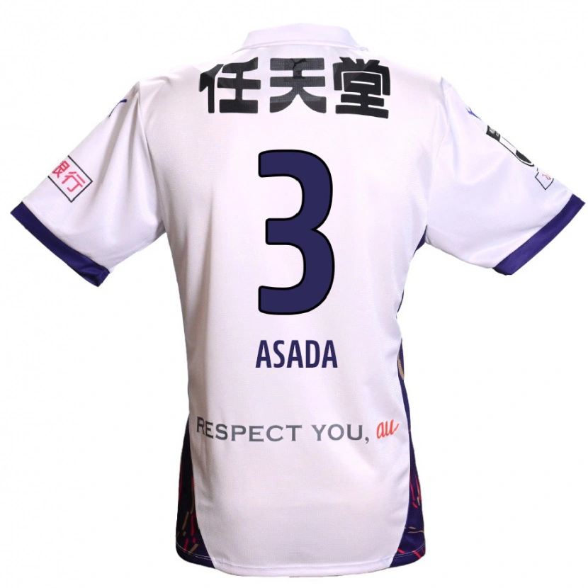 Danxen Kinder Shogo Asada #3 Weiß Lila Schwarz Auswärtstrikot Trikot 2025/26 T-Shirt Schweiz