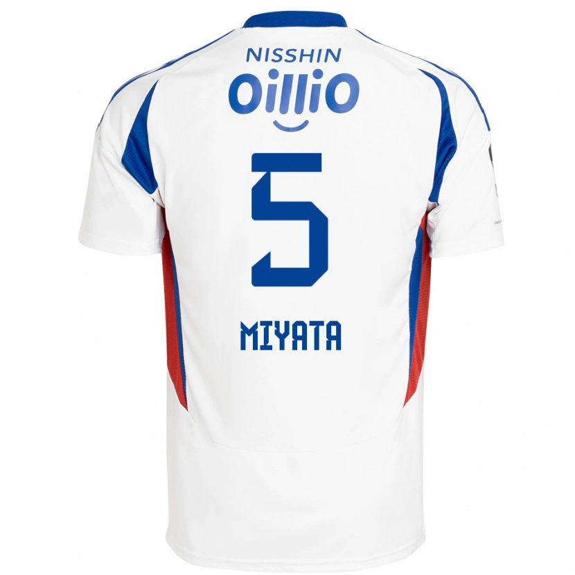 Danxen Kinder Haru Miyata #5 Weiß Königsblau Auswärtstrikot Trikot 2025/26 T-Shirt Schweiz