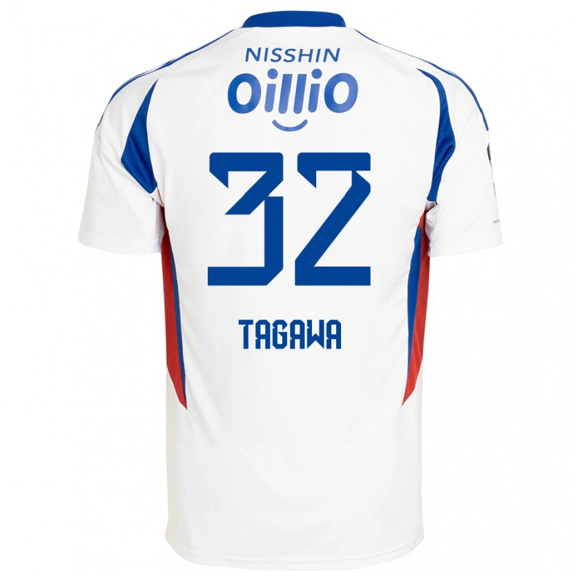 Danxen Kinder Tomoki Tagawa #32 Königsblau Weiß Auswärtstrikot Trikot 2025/26 T-Shirt Schweiz