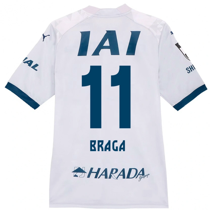 Danxen Kinder Lucas Braga #11 Weiß Königsblau Auswärtstrikot Trikot 2025/26 T-Shirt Schweiz