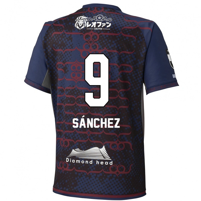 Danxen Kinder Jordi Sánchez #9 Blau Rot Auswärtstrikot Trikot 2025/26 T-Shirt Schweiz