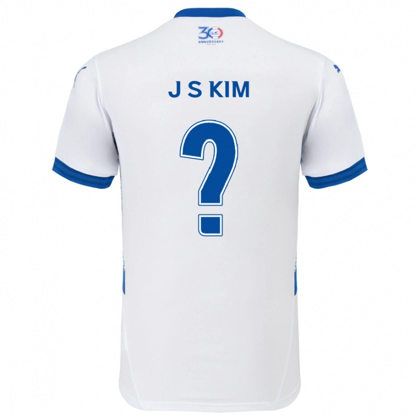 Danxen Kinder Seong-Ju Kim #0 Weiß Königsblau Auswärtstrikot Trikot 2025/26 T-Shirt Schweiz