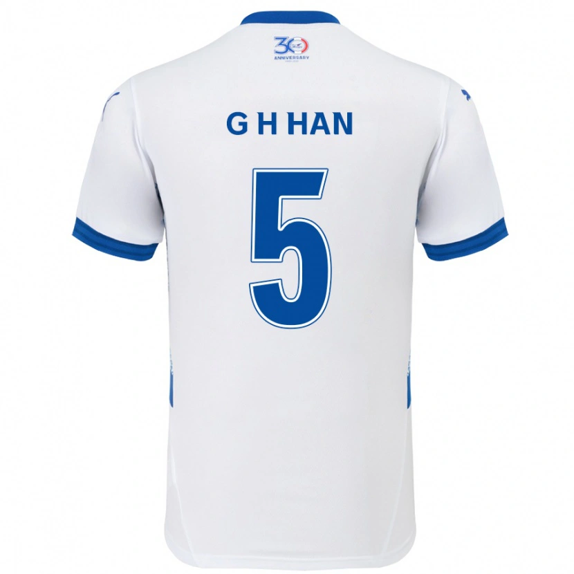 Danxen Kinder Ho-Gang Han #5 Weiß Königsblau Auswärtstrikot Trikot 2025/26 T-Shirt Schweiz