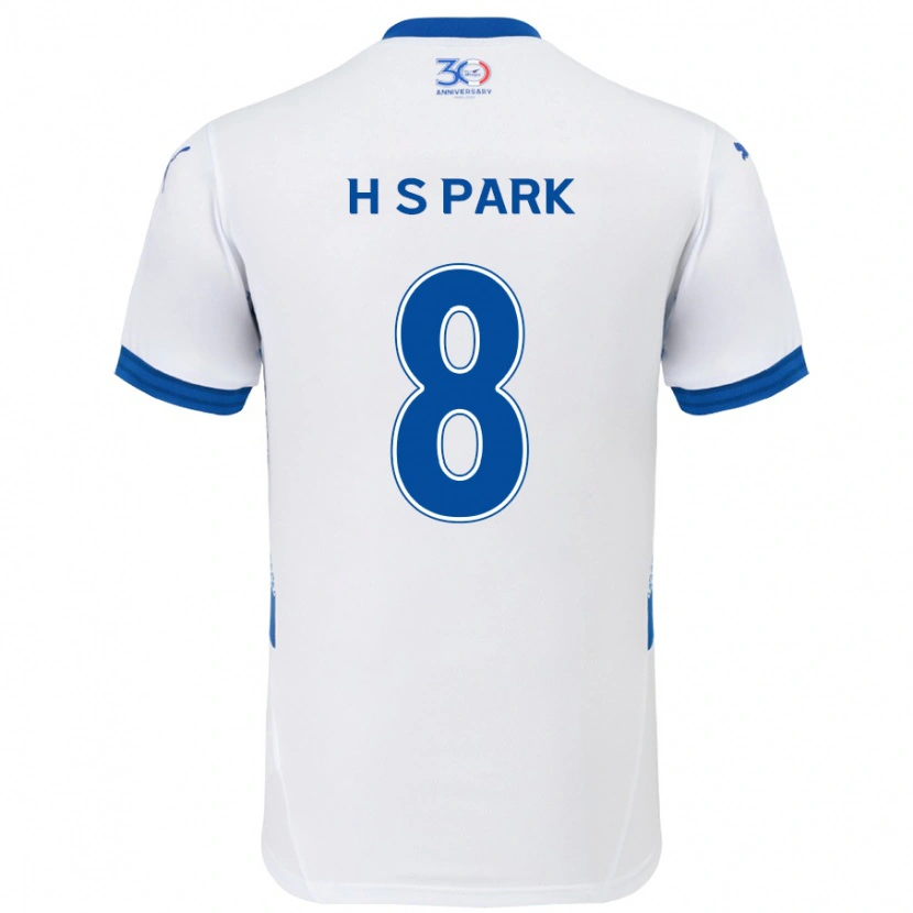 Danxen Kinder Sang-Hyeok Park #8 Weiß Königsblau Auswärtstrikot Trikot 2025/26 T-Shirt Schweiz