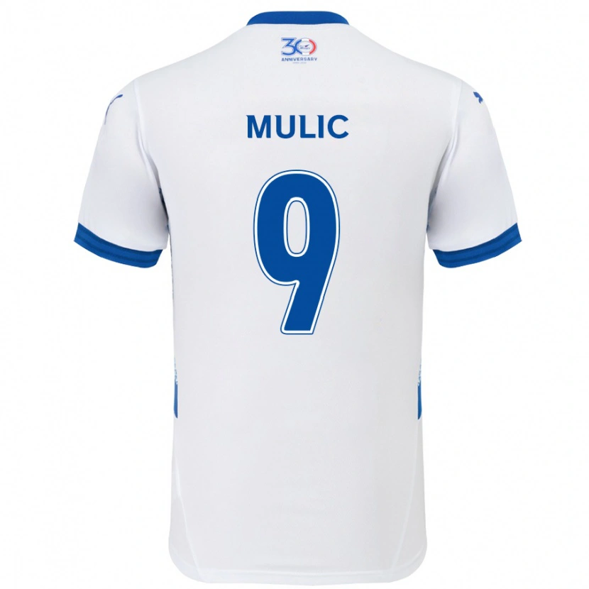 Danxen Kinder Fejsal Mulic #9 Weiß Königsblau Auswärtstrikot Trikot 2025/26 T-Shirt Schweiz