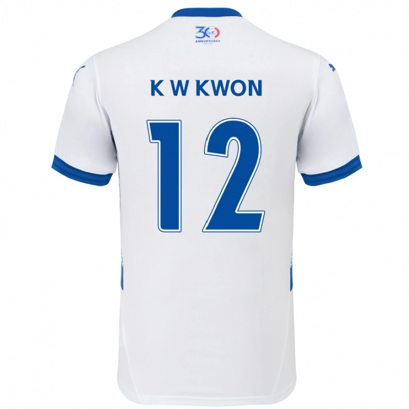 Danxen Kinder Wan-Kyu Kwon #12 Weiß Königsblau Auswärtstrikot Trikot 2025/26 T-Shirt Schweiz