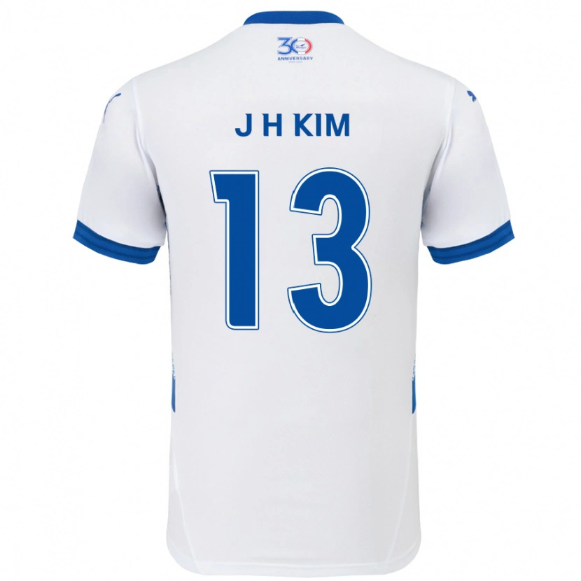 Danxen Kinder Jung-Hoon Kim #13 Weiß Königsblau Auswärtstrikot Trikot 2025/26 T-Shirt Schweiz
