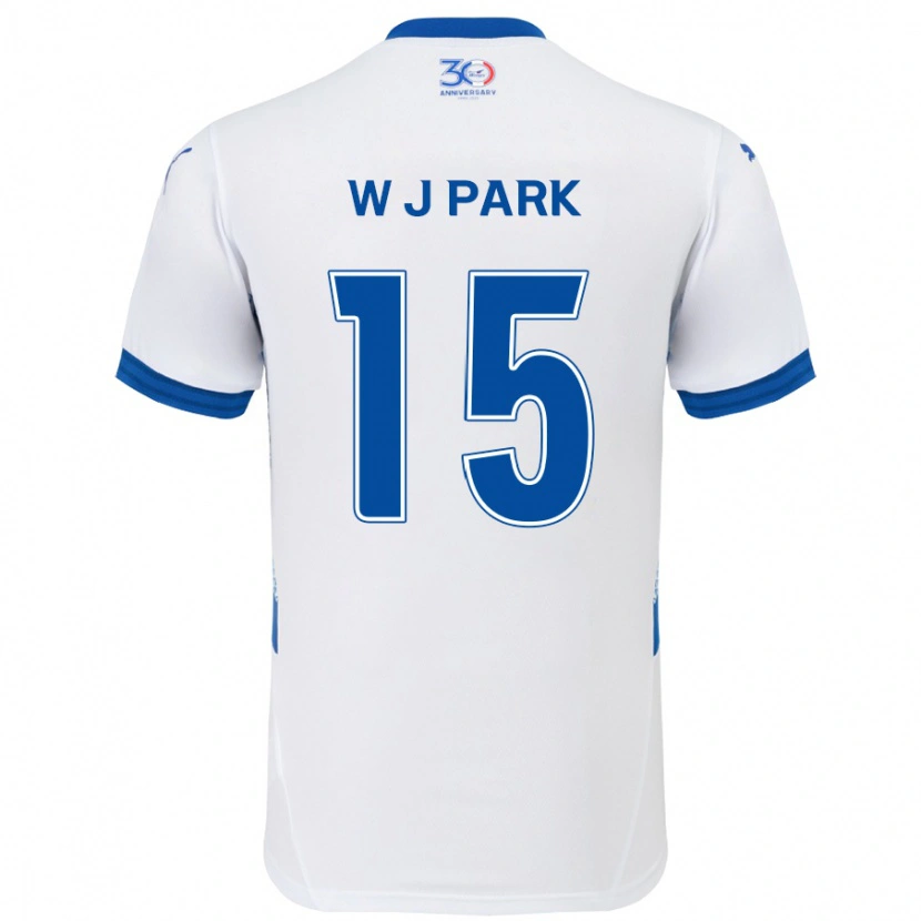 Danxen Kinder Woo-Jin Park #15 Weiß Königsblau Auswärtstrikot Trikot 2025/26 T-Shirt Schweiz