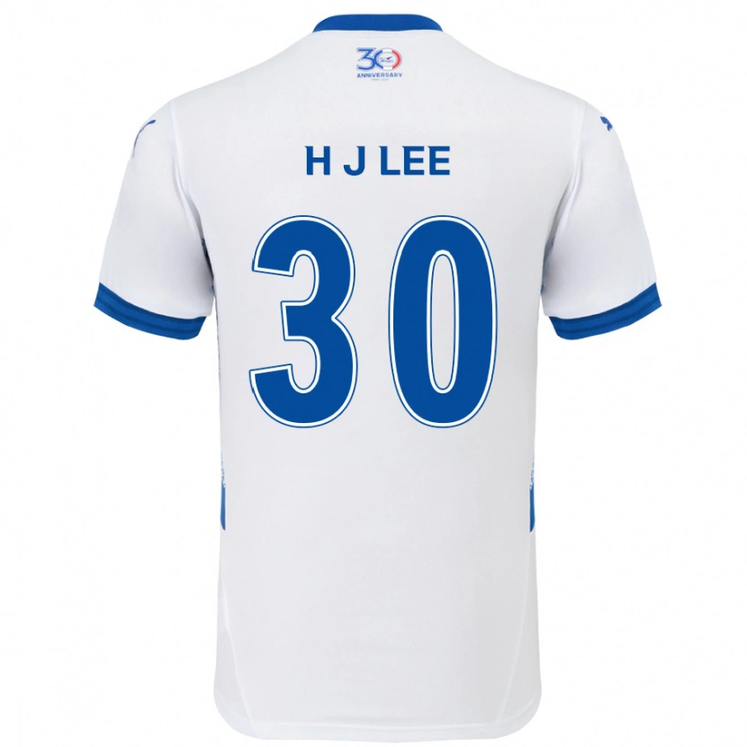 Danxen Kinder Ji-Ho Lee #30 Weiß Königsblau Auswärtstrikot Trikot 2025/26 T-Shirt Schweiz