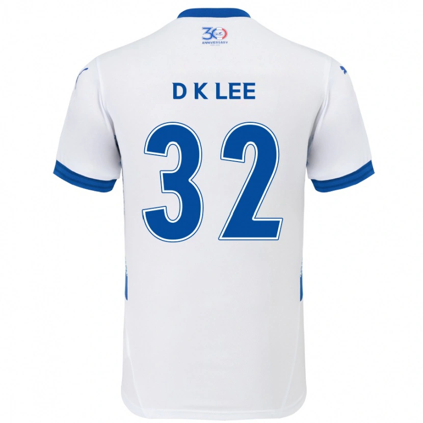 Danxen Kinder Kyu-Dong Lee #32 Weiß Königsblau Auswärtstrikot Trikot 2025/26 T-Shirt Schweiz