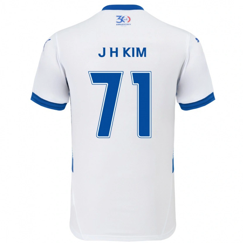 Danxen Kinder Ji-Ho Kim #71 Weiß Königsblau Auswärtstrikot Trikot 2025/26 T-Shirt Schweiz