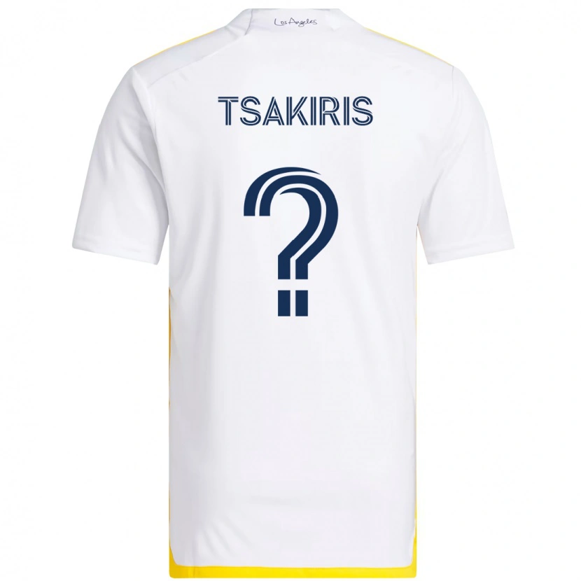 Danxen Herren Mateo Tsakiris #0 Weiß Gelb Heimtrikot Trikot 2025/26 T-Shirt Schweiz