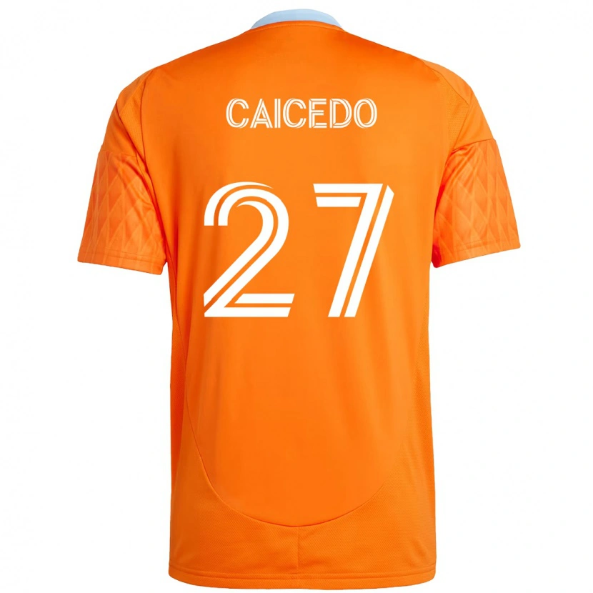 Danxen Herren Luis Caicedo #27 Orange Weiß Heimtrikot Trikot 2025/26 T-Shirt Schweiz