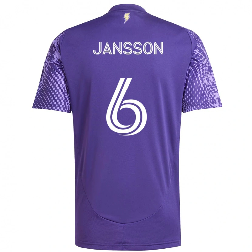 Danxen Herren Robin Jansson #6 Weiß Lila Heimtrikot Trikot 2025/26 T-Shirt Schweiz